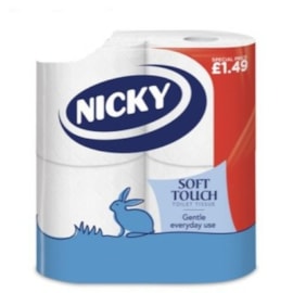 Nicky Soft Touch Toilet Roll 4 Roll Nicky Soft Touch Toilet Roll 4 Roll