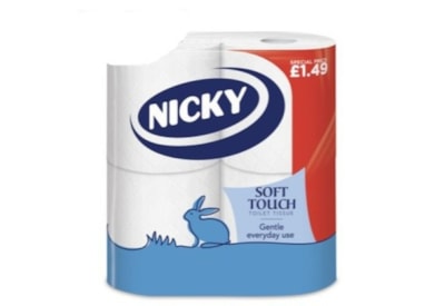 Nicky Soft Touch Toilet Roll 4 Roll Nicky Soft Touch Toilet Roll 4 Roll