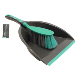 Jvl Dust Pan & Brush Set With Rubber Grip (20-039GY)