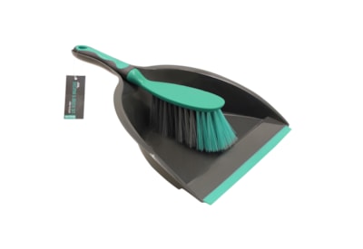 Jvl Dust Pan & Brush Set With Rubber Grip (20-039GY)