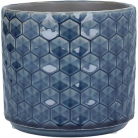 Gisela Graham Honeycomb Stoneware Pot Cover Navy Small (20845)