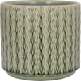 Gisela Graham Staghorn Stoneware Pot Cover Green Medium (20849)