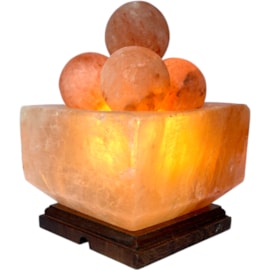 Square Bowl w Massage Balls Salt Lamp (L-7726)