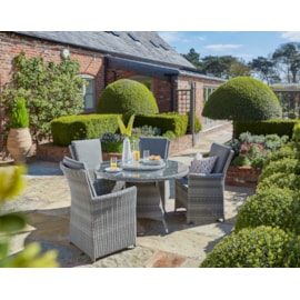 Burnham Xl 4 Seat Dining Set 120Cm Grey Burnham Xl 4 Seat Dining Set 120Cm Grey