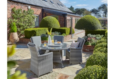 Burnham Xl 4 Seat Dining Set 120Cm Grey Burnham Xl 4 Seat Dining Set 120Cm Grey