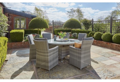 Burnham Xl 6 Seat Dining Set 150Cm Grey Burnham Xl 6 Seat Dining Set 150Cm Grey