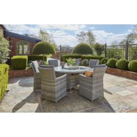 Burnham Xl 6 Seat Dining Set 150Cm Grey