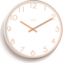 Elma 25cm Copper Wall Clock White (22838)