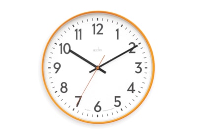 Hugo 30cm Wall Clock In Tangerine (23030)