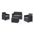 Keter Emma 4 Seater Lounge Set With Storage Table - Graphite