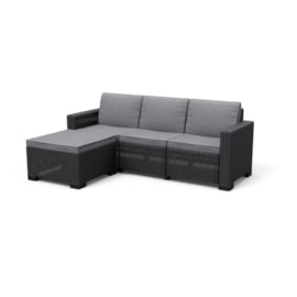 Keter California 3 Seater Chaise Longue Mini - Graphite Keter California 3 Seater Chaise Longue Mini - Graphite