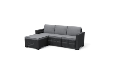 Keter California 3 Seater Chaise Longue Mini - Graphite Keter California 3 Seater Chaise Longue Mini - Graphite