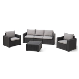 Keter California 5 Seater Lounge Set - Graphite Keter California 5 Seater Lounge Set - Graphite
