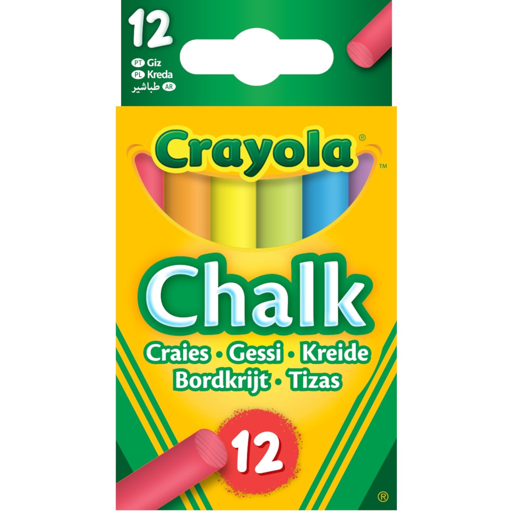 Crayola Anti Dust Chalk Assorted Colours 12s