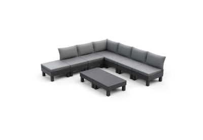 Keter Elements 7 Seater Modular Lounge Set - Graphite Keter Elements 7 Seater Modular Lounge Set - Graphite