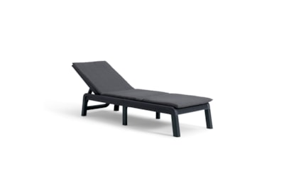 Keter Atlas Sun Lounger With Cushion- Graphite Keter Atlas Sun Lounger With Cushion- Graphite