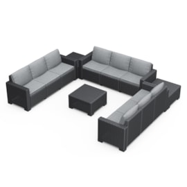 Keter California 9 Seater Triple 3Seat Sofa Set Graphite Keter California 9 Seater Triple 3Seat Sofa Set Graphite