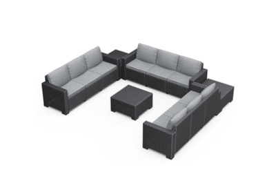 Keter California 9 Seater Triple 3Seat Sofa Set Graphite Keter California 9 Seater Triple 3Seat Sofa Set Graphite