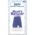 Blue Metallic Cake Candle Set 6's Blue Metallic Cake Candle Set 6's