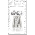 Silver Metalic Cake Candle Set 6's (26574-SC)