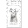 Silver Metallic Cake Candle Set 6's Silver Metallic Cake Candle Set 6's