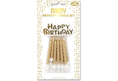 Gold Metallic Cake Candle Set 6's Gold Metallic Cake Candle Set 6's