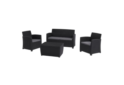 Keter Mia 4 Seater Lounge Set With Storage Table - Graphite Keter Mia 4 Seater Lounge Set With Storage Table - Graphite