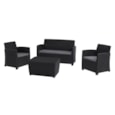 Keter Mia 4 Seater Lounge Set With Storage Table - Graphite