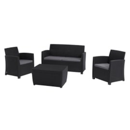 Keter Mia 4 Seater Lounge Set With Storage Table - Graphite