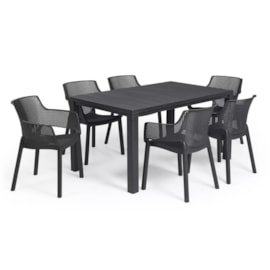 Keter Julie Table And Elisa Chairs - Graphite Keter Julie Table And Elisa Chairs - Graphite