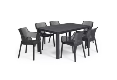 Keter Julie Table And Elisa Chairs - Graphite Keter Julie Table And Elisa Chairs - Graphite