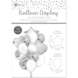 14 Piece Foil Balloon Set Silver 14 Piece Foil Balloon Set Silver
