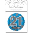 Age 21 Blue Foil Balloon 18" (29232-21CC)