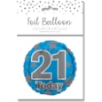 Age 21 Blue Foil Balloon 18" Age 21 Blue Foil Balloon 18"