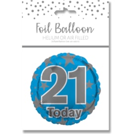 Age 21 Blue Foil Balloon 18" (29232-21CC)
