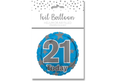 Age 21 Blue Foil Balloon 18" Age 21 Blue Foil Balloon 18"