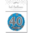 Age 40 Blue Foil Balloon 18" (29232-40CC)
