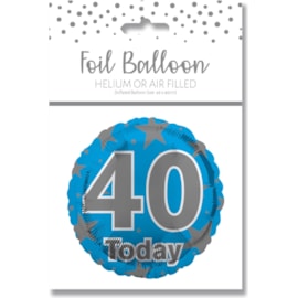 Age 40 Blue Foil Balloon 18" (29232-40CC)