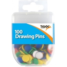 Tiger Essentials Coloured Drawing Pins 100s (301580)