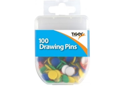Tiger Essentials Coloured Drawing Pins 100s Tiger Essentials Coloured Drawing Pins 100s