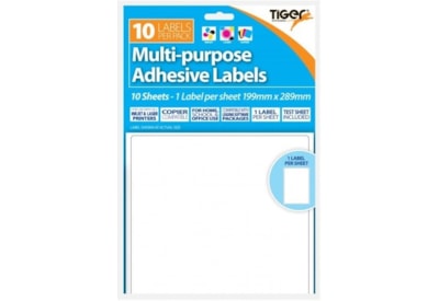 Tiger Printer Labels 199x289 mm 10 sht Tiger Printer Labels 199x289 mm 10 sht
