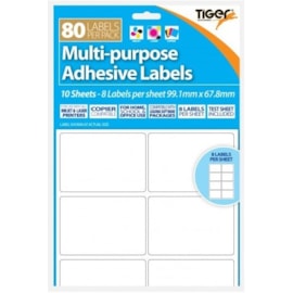 Tiger Printer Labels 99.1x67.8mm 10 sht Tiger Printer Labels 99.1x67.8mm 10 sht