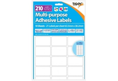 Tiger Printer Labels 63.5 x 38.1 mm 10 sht Tiger Printer Labels 63.5 x 38.1 mm 10 sht