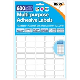 Tiger Printer Labels 38.1 x 21.2mm 10 sht Tiger Printer Labels 38.1 x 21.2mm 10 sht