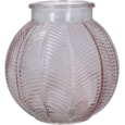 Gisela Graham Glass Leaf Ball Vase Pink (30708)