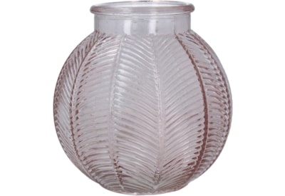 Gisela Graham Glass Leaf Ball Vase Pink (30708)