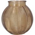 Gisela Graham Glass Leaf Ball Vase Light Amber Gisela Graham Glass Leaf Ball Vase Light Amber