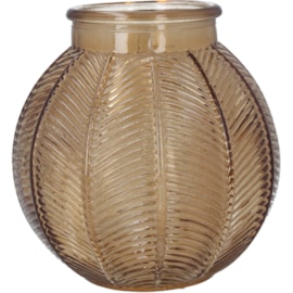 Gisela Graham Glass Leaf Ball Vase Light Amber (30711)