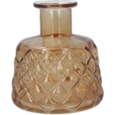 Gisela Graham Glass Trellis Stubby Vase Light Amber (30772)