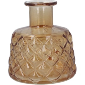 Gisela Graham Glass Trellis Stubby Vase Light Amber (30772)